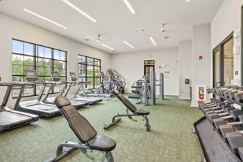 Cardio and strength training fitness center with echelon mirror